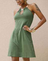 Women's Round Neck Sleeveless Dress