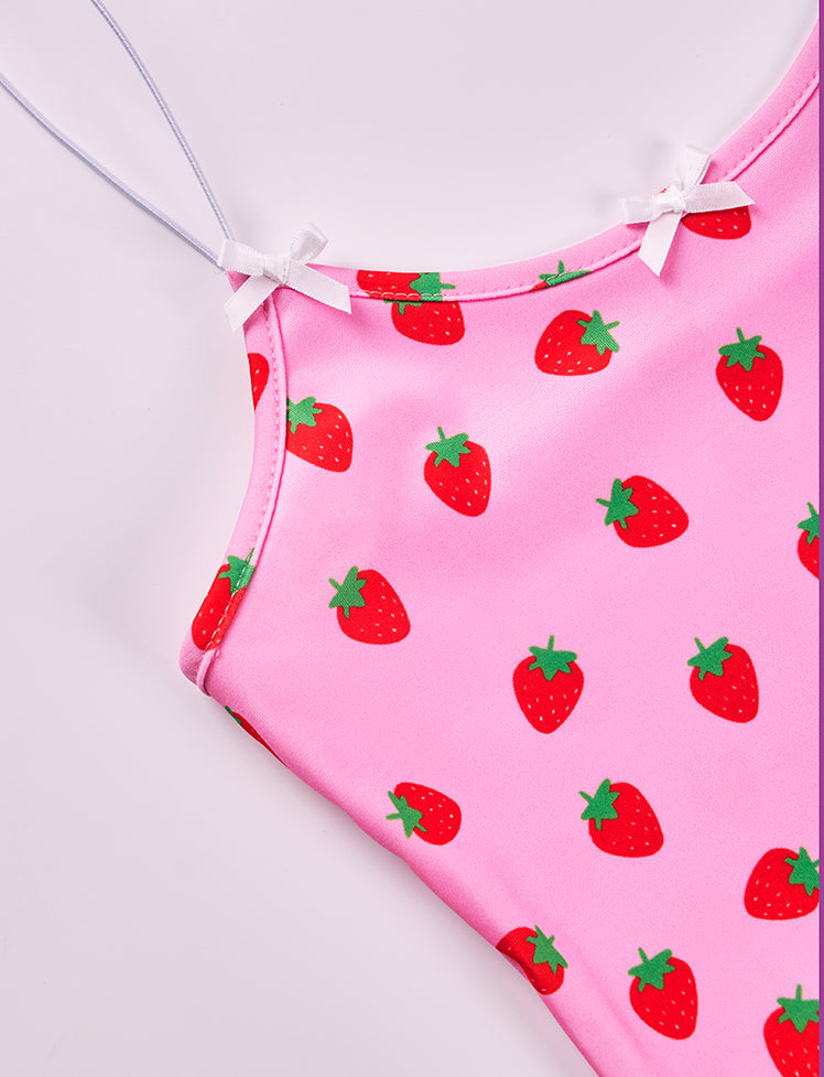 Y2K Strawberry Print Cami Top