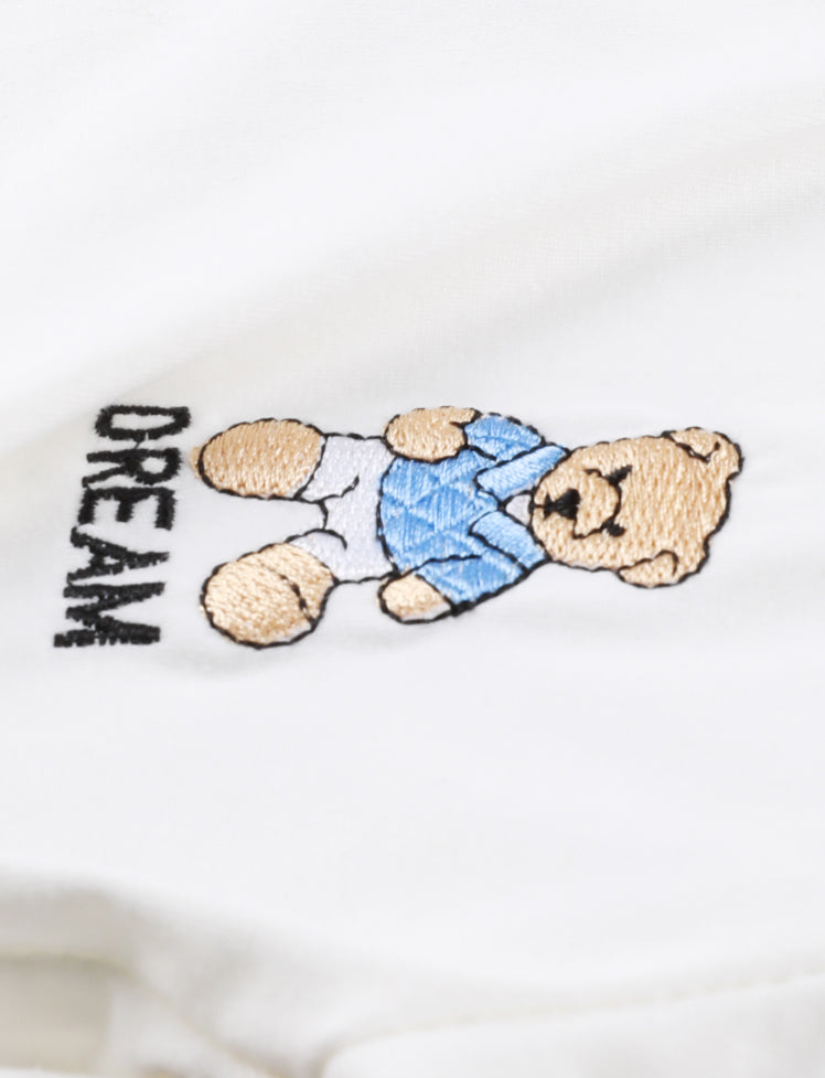 White Dream Bear Short Sleeve Polo