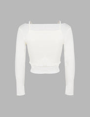 White Two-piece Drawstring Ruched Top