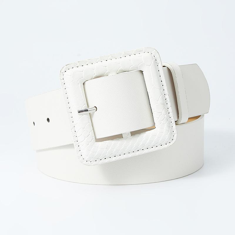 Vintage snakeskin buckle women's belt