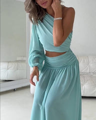 One Shoulder Waist Cutout Dress