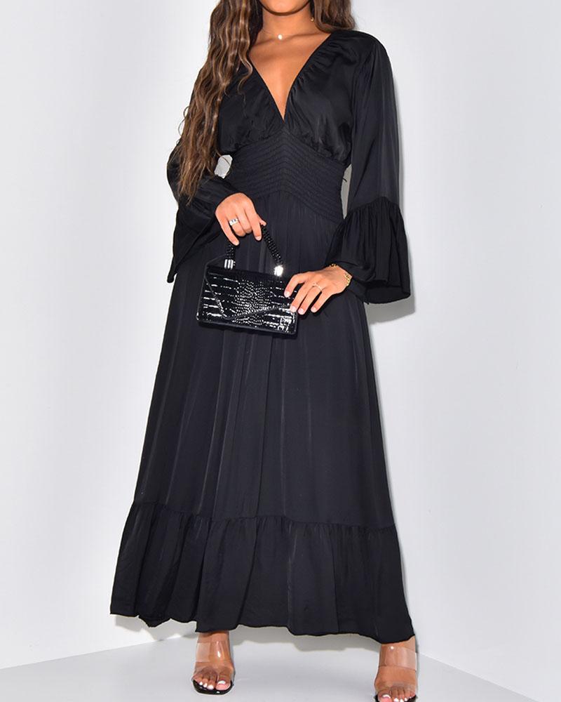 Waist Long Sleeve Dress