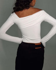 One Shoulder Long Sleeve Tight Top