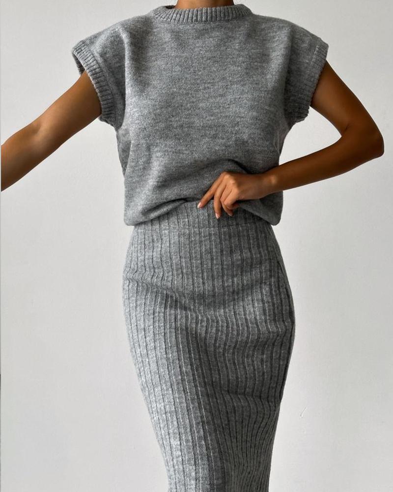 Woolen Casual Two-Piece Set