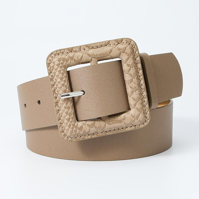 Vintage snakeskin buckle women's belt