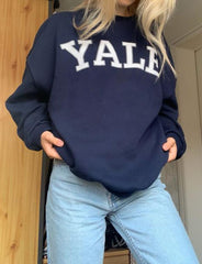 YALE Print Loose Long Sleeve Sweatshirt