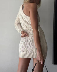 One Shoulder Woolen Dress