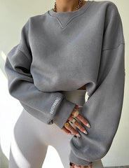 Women's Solid Color Loose Casual Sweatshirt