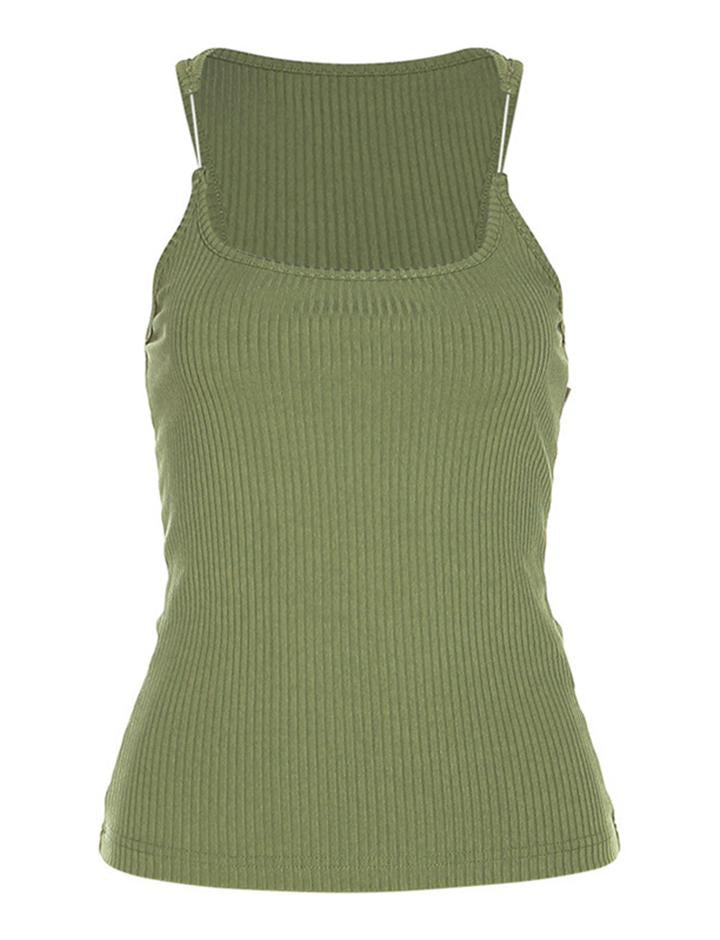 Women's Hollow Strap Slim Knit Elastic Vest