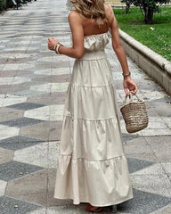 Casual three-dimensional flower design sleeveless dress