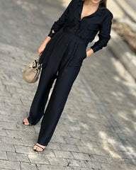 Casual Solid Color Jumpsuit